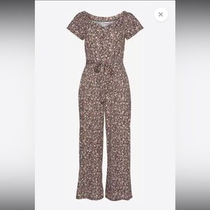 Floral Short Sleeve Jumpsuit